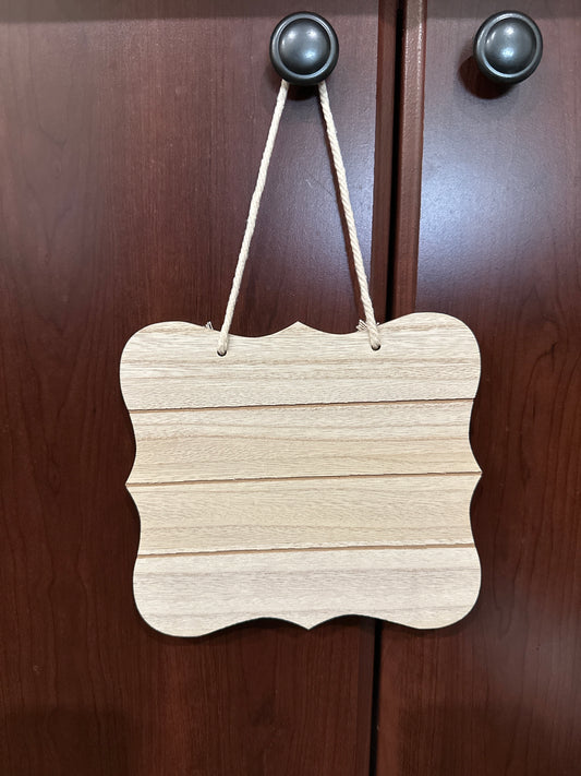 Wooden Sign Blank - Curved Edges