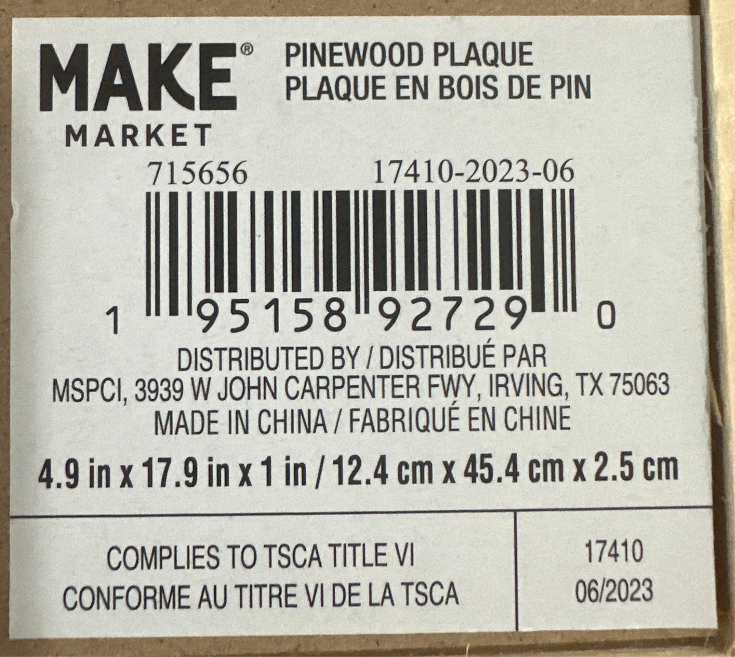 Pinewood Plaque